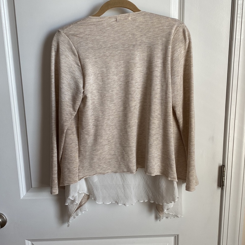 Pebble And Stone Cream White Open Ruffle Cardigan - image 2